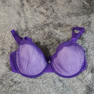 Chantelle Purple Lace-Trim Underwire Bra